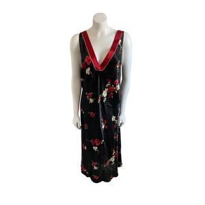 Vintage Jones New York Black Floral Sleeveless Size XL